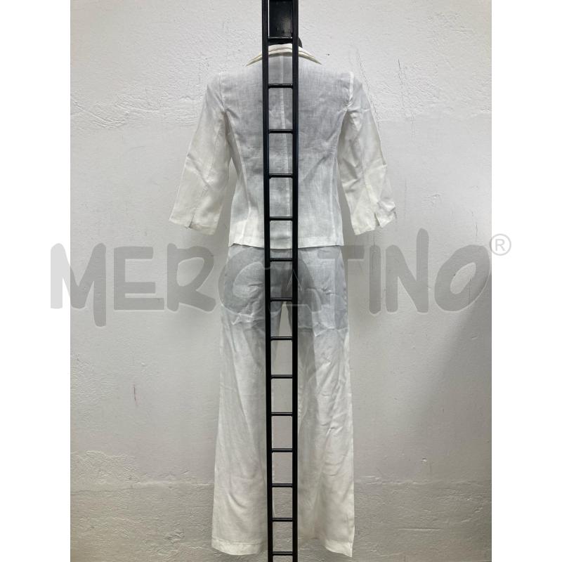 COMPLETO DONNA LINO BIANCO CUCITURA BEIGE | Mercatino dell'Usato Gazzada schianno 2