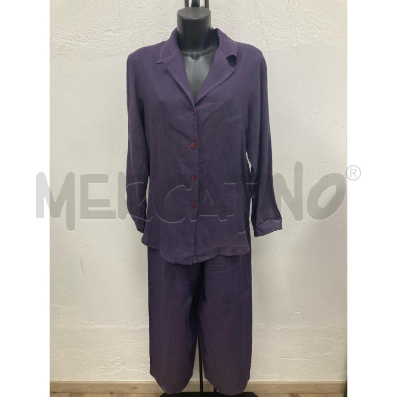COMPLETO DONNA RACHELE LINO VIOLA PANTALONE + CAMICIA  | Mercatino dell'Usato Gazzada schianno 1