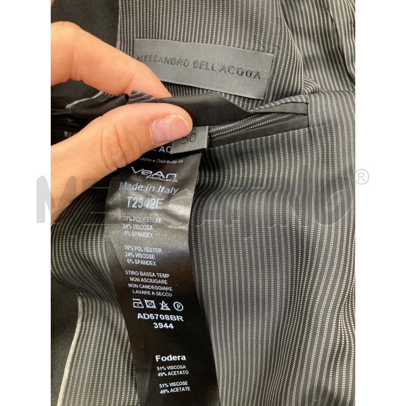 COMPLETO UOMO ALESSANDRO DELL'ACQUA NERO CARTELLINO PANTALONE + GIACCA | Mercatino dell'Usato Gazzada schianno 4