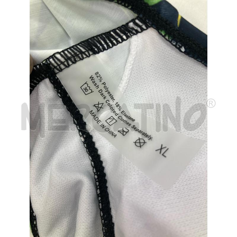 COSTUME DONNA INTERO NERO FOGLIE VERDI FIORI GIALLI | Mercatino dell'Usato Gazzada schianno 3