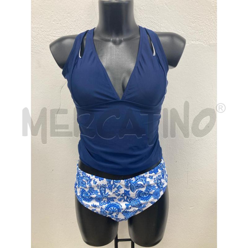 COSTUME DONNA TOP + MUTANDA BLU BIANCO FANTASIA | Mercatino dell'Usato Gazzada schianno 1