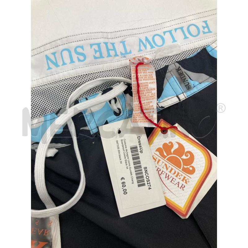 COSTUME UOMO SUNDEK NERO FIORI AZZURRI CARTELLINO | Mercatino dell'Usato Gazzada schianno 3