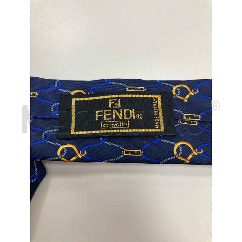 CRAVATTA FENDI BLU DISEGNO ORO | Mercatino dell'Usato Gazzada schianno 3