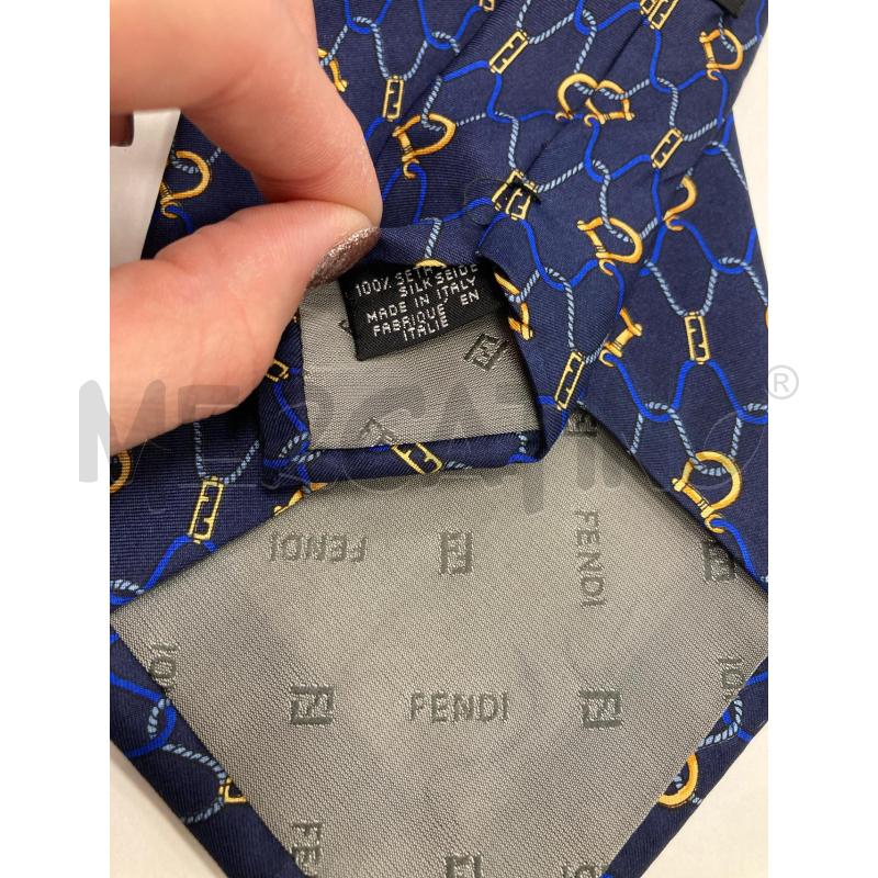 CRAVATTA FENDI BLU DISEGNO ORO | Mercatino dell'Usato Gazzada schianno 4