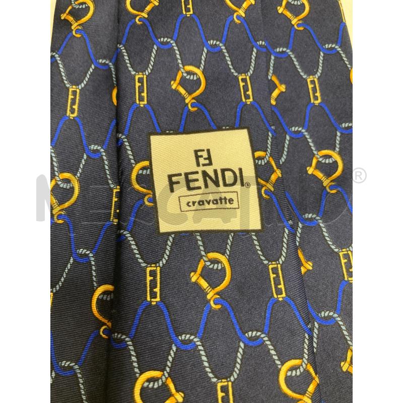 CRAVATTA FENDI BLU DISEGNO ORO | Mercatino dell'Usato Gazzada schianno 5