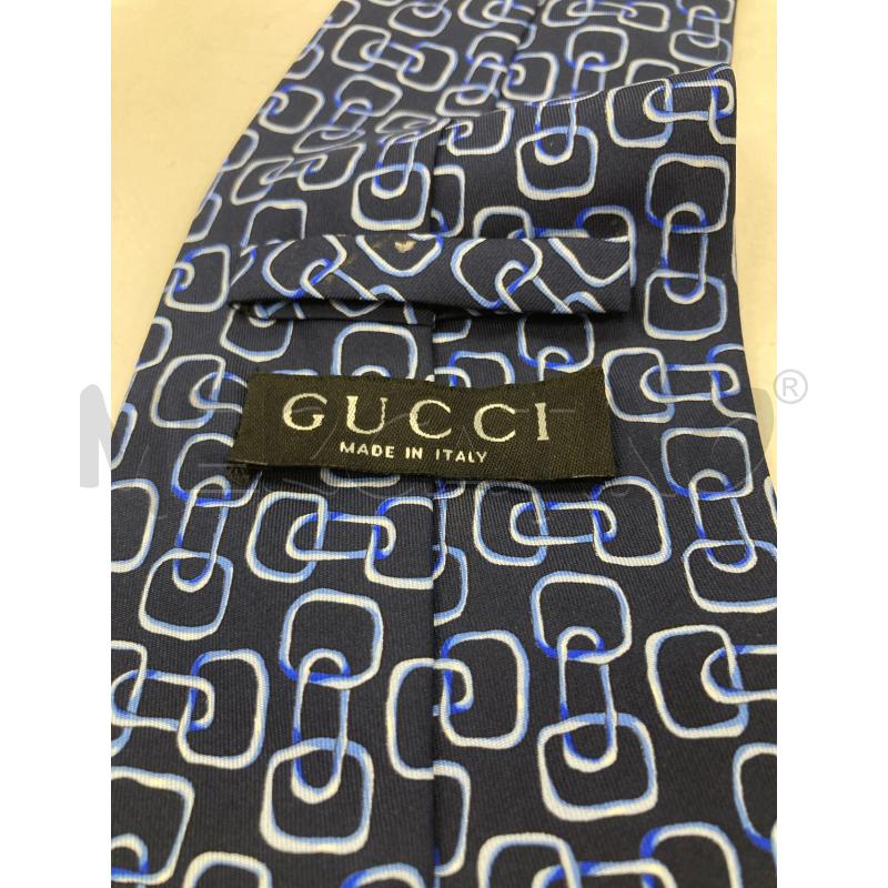 CRAVATTA GUCCI BLU DISEGNO AZZURRO | Mercatino dell'Usato Gazzada schianno 3
