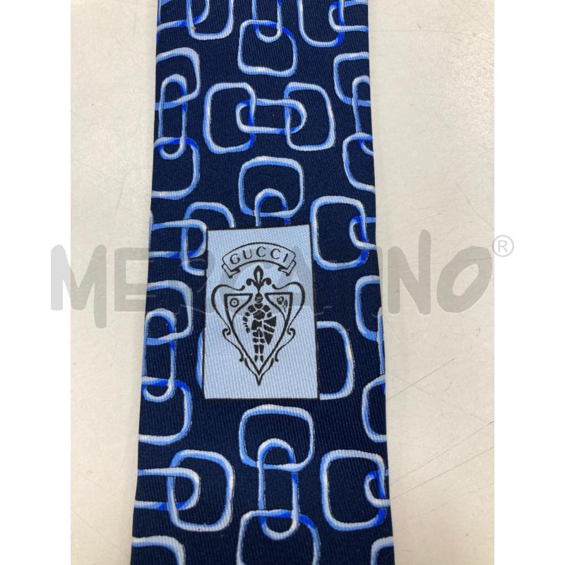 CRAVATTA GUCCI BLU DISEGNO AZZURRO | Mercatino dell'Usato Gazzada schianno 4