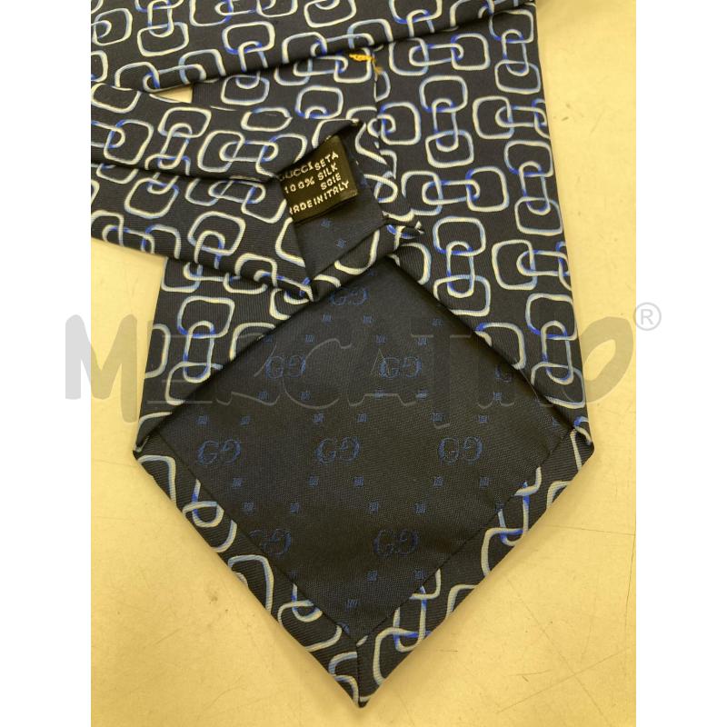 CRAVATTA GUCCI BLU DISEGNO AZZURRO | Mercatino dell'Usato Gazzada schianno 5