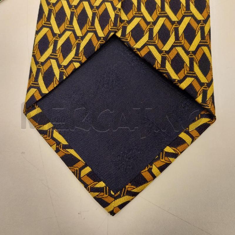 CRAVATTA GUCCI BLU ROMBI DORATI CARTELLINO | Mercatino dell'Usato Gazzada schianno 4