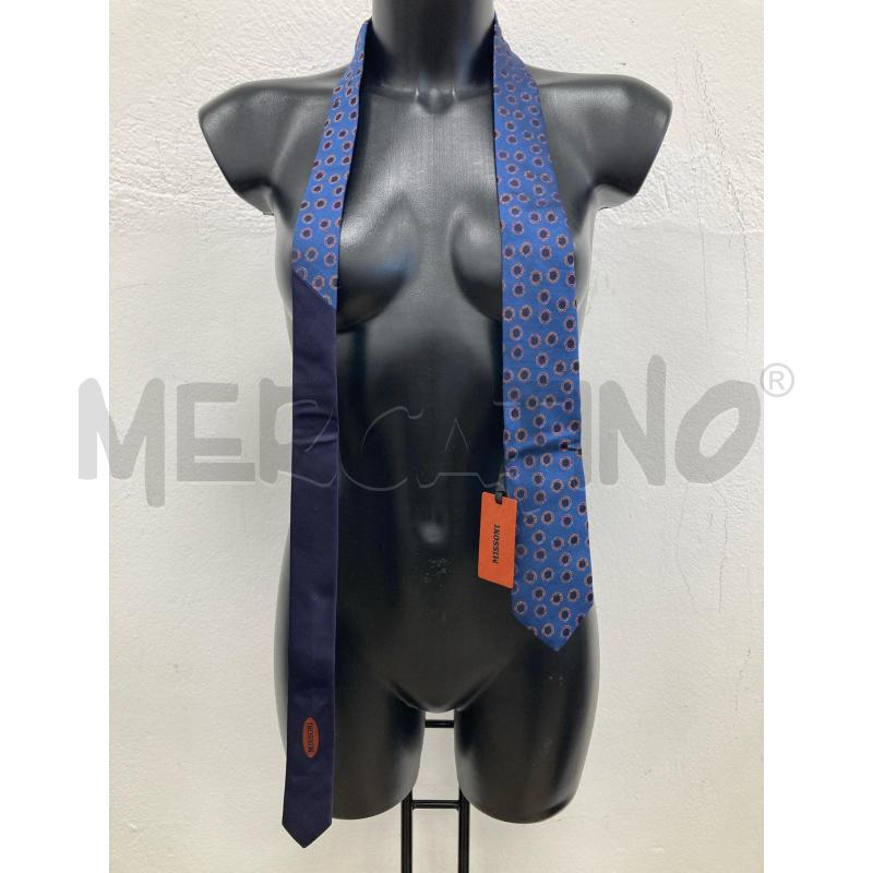 CRAVATTA MISSONI BLU ERCHI COLORATI CARTELLINO | Mercatino dell'Usato Gazzada schianno 1