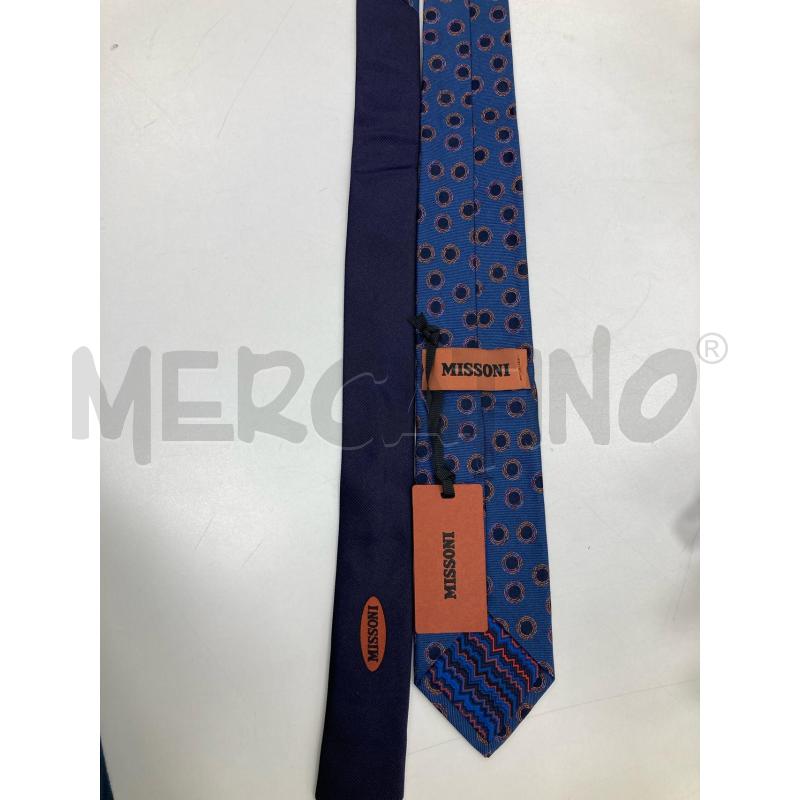 CRAVATTA MISSONI BLU ERCHI COLORATI CARTELLINO | Mercatino dell'Usato Gazzada schianno 4