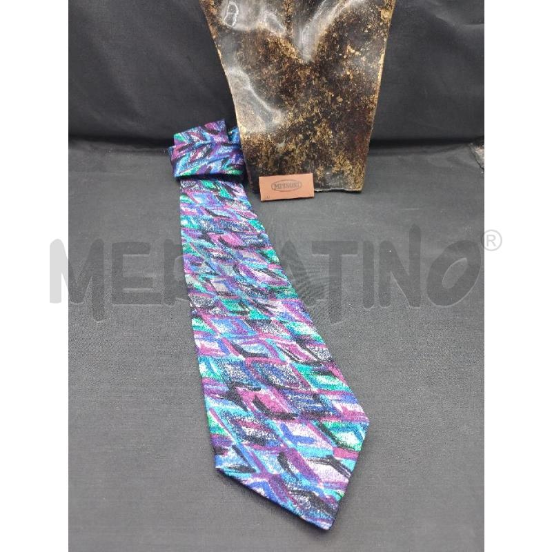 CRAVATTA MISSONI VIOLA BLU VERDE  | Mercatino dell'Usato Gazzada schianno 4