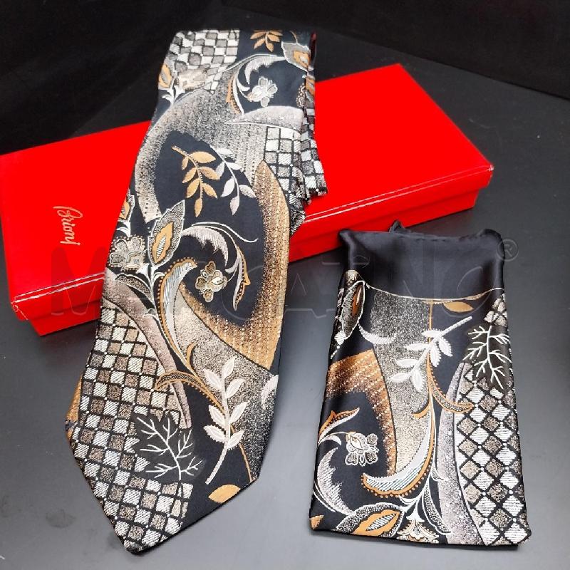 CRAVATTA NERO MARRONE BRIONI | Mercatino dell'Usato Gazzada schianno 1