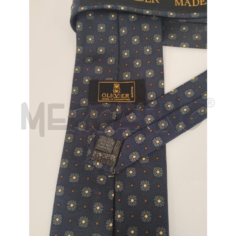 CRAVATTA OLIVER VALENTINO BLU FIORI | Mercatino dell'Usato Gazzada schianno 3