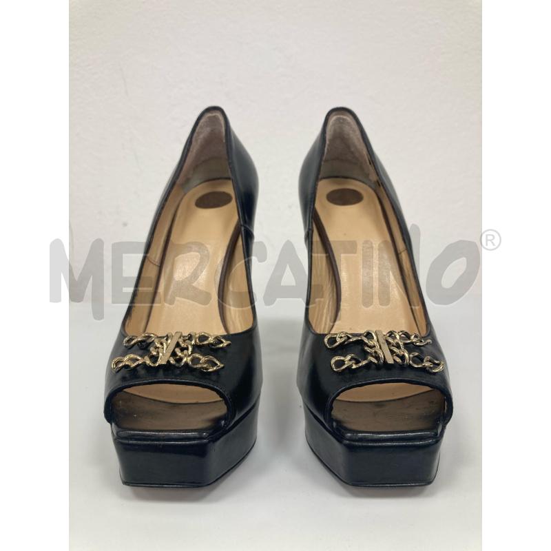 DECOLLETE ELISABETTA FRANCHI PELLE NERE CATENA DORATO | Mercatino dell'Usato Gazzada schianno 2