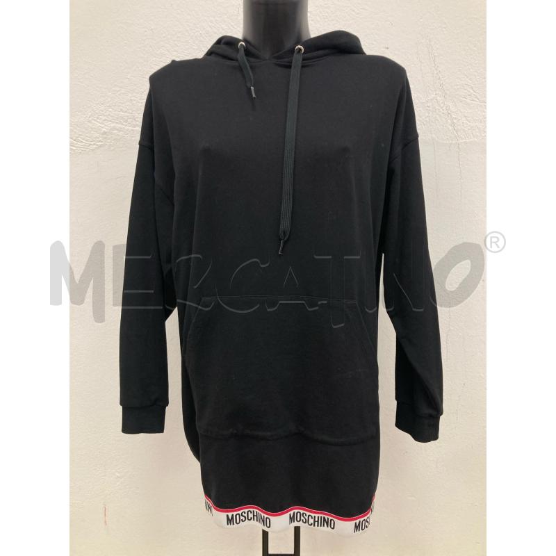 FELPA DONNA MOSCHINO NERA LUNGA TASCONE | Mercatino dell'Usato Gazzada schianno 1
