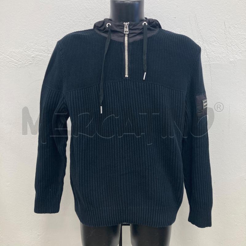 FELPA HUGO BLU ZIP CAPPUCCIO  | Mercatino dell'Usato Gazzada schianno 1