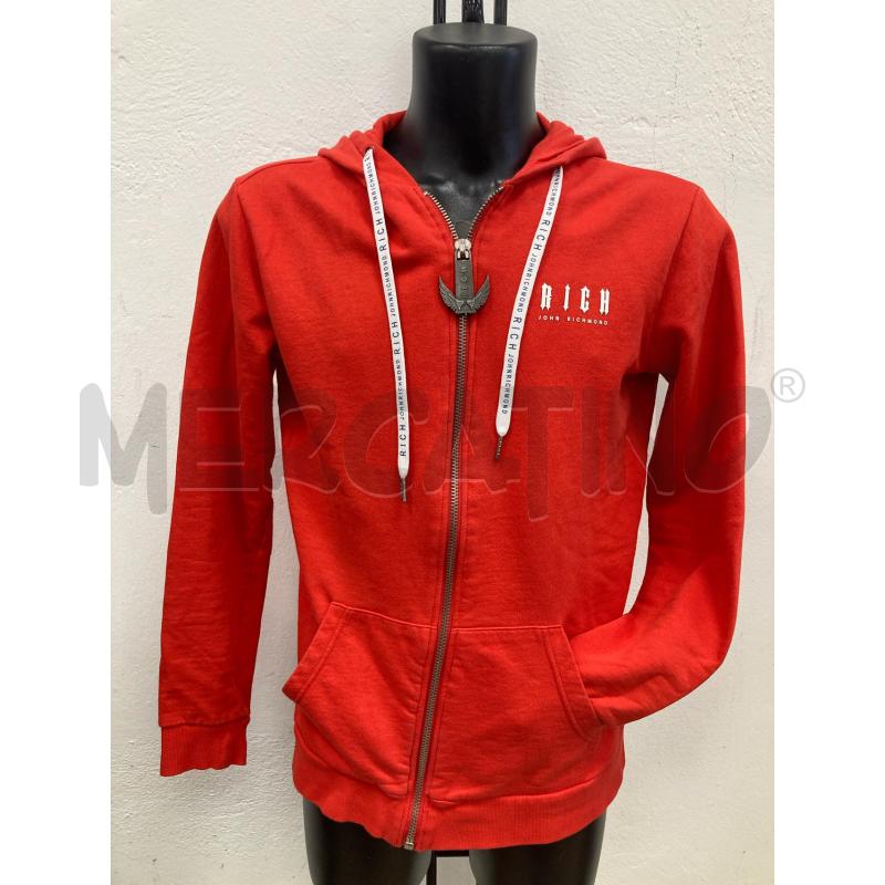 FELPA UOMO RICHMOND ROSSA ZIP CAPPUCCIO | Mercatino dell'Usato Gazzada schianno 1