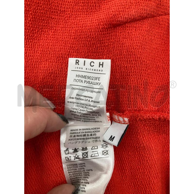 FELPA UOMO RICHMOND ROSSA ZIP CAPPUCCIO | Mercatino dell'Usato Gazzada schianno 5