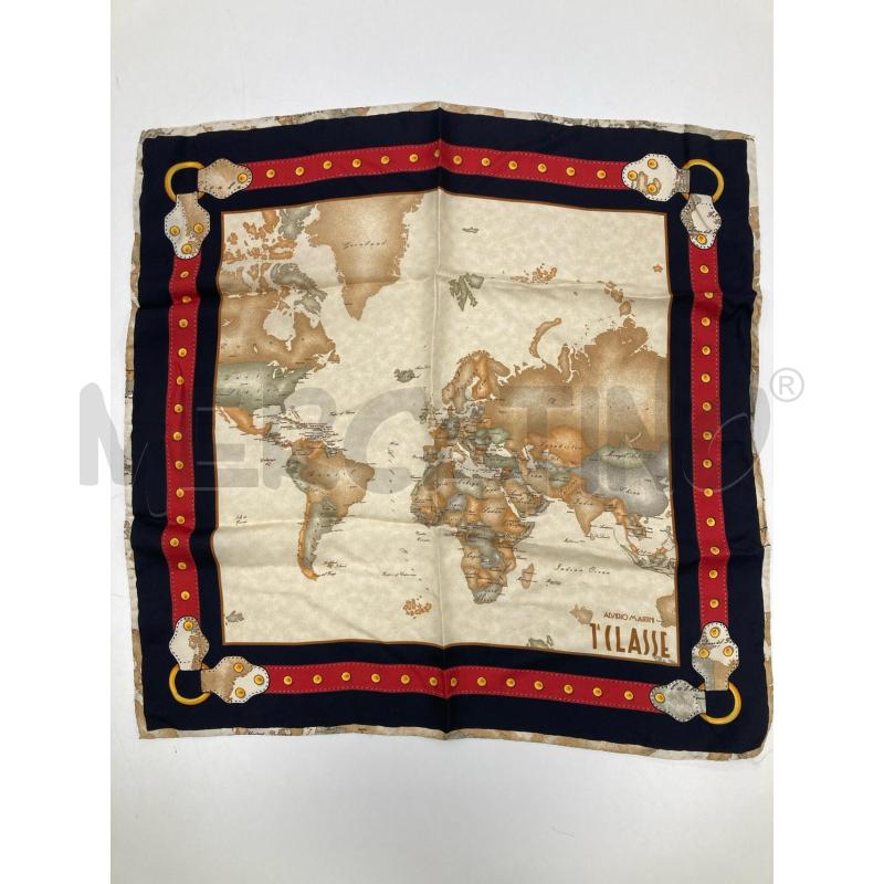 FOULARD ALVIERO MARTINI BEIGE BORDO ROSSO  | Mercatino dell'Usato Gazzada schianno 1