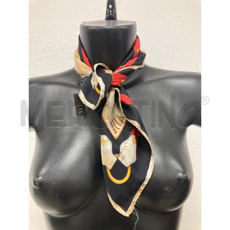 FOULARD ALVIERO MARTINI BEIGE BORDO ROSSO  | Mercatino dell'Usato Gazzada schianno 3