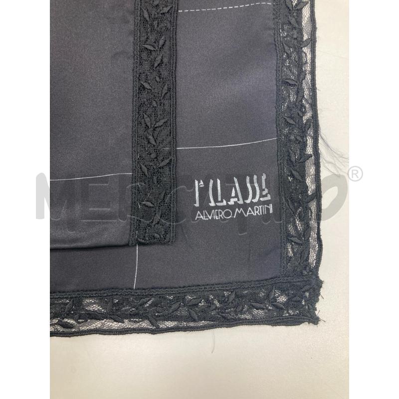 FOULARD ALVIERO MARTINI NERO BORDO PIZZO | Mercatino dell'Usato Gazzada schianno 2