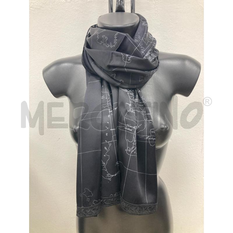 FOULARD ALVIERO MARTINI NERO BORDO PIZZO | Mercatino dell'Usato Gazzada schianno 3