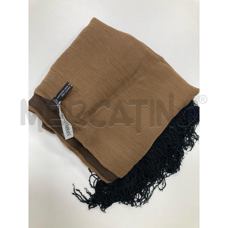 FOULARD ARMANI MARRONE FRANGE NERE | Mercatino dell'Usato Gazzada schianno 1