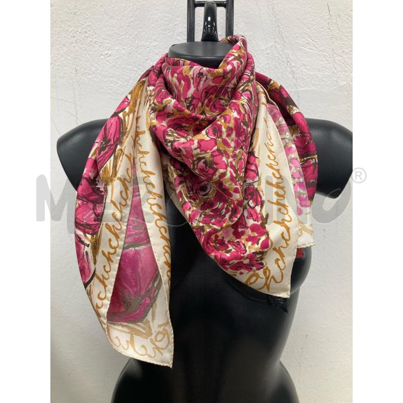 FOULARD CAROLINA HERRERA SABBIA FIORI FUXIA | Mercatino dell'Usato Gazzada schianno 3