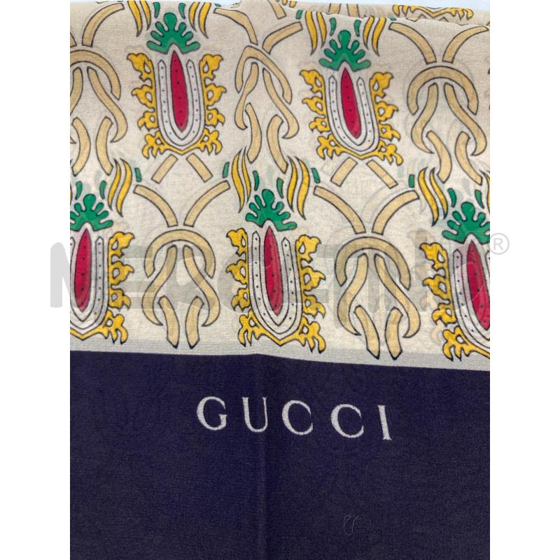 FOULARD GUCCI BEIGE MARRONE DISEGNI GIALLI CARTELLINO | Mercatino dell'Usato Gazzada schianno 3