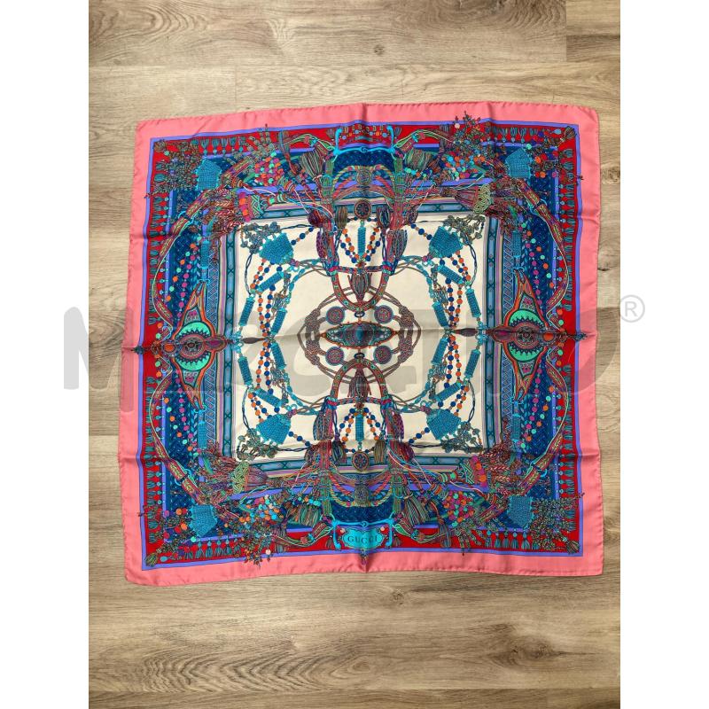 FOULARD GUCCI BORDO ROSA FANTASIA COLORATA | Mercatino dell'Usato Gazzada schianno 1