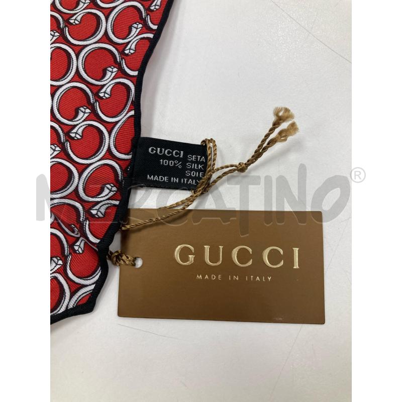 FOULARD GUCCI ROSSO LOGATO CARTELLINO | Mercatino dell'Usato Gazzada schianno 3