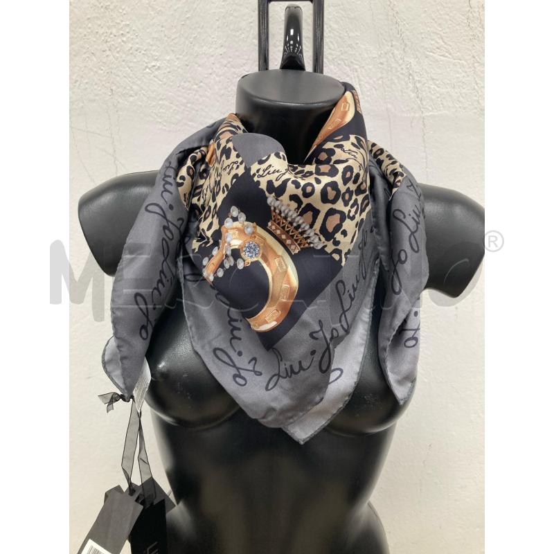 FOULARD LIUJO LEOPARDATO FERRO DI CAVALLO BORDO GRIGIO CARTELLINO  | Mercatino dell'Usato Gazzada schianno 3