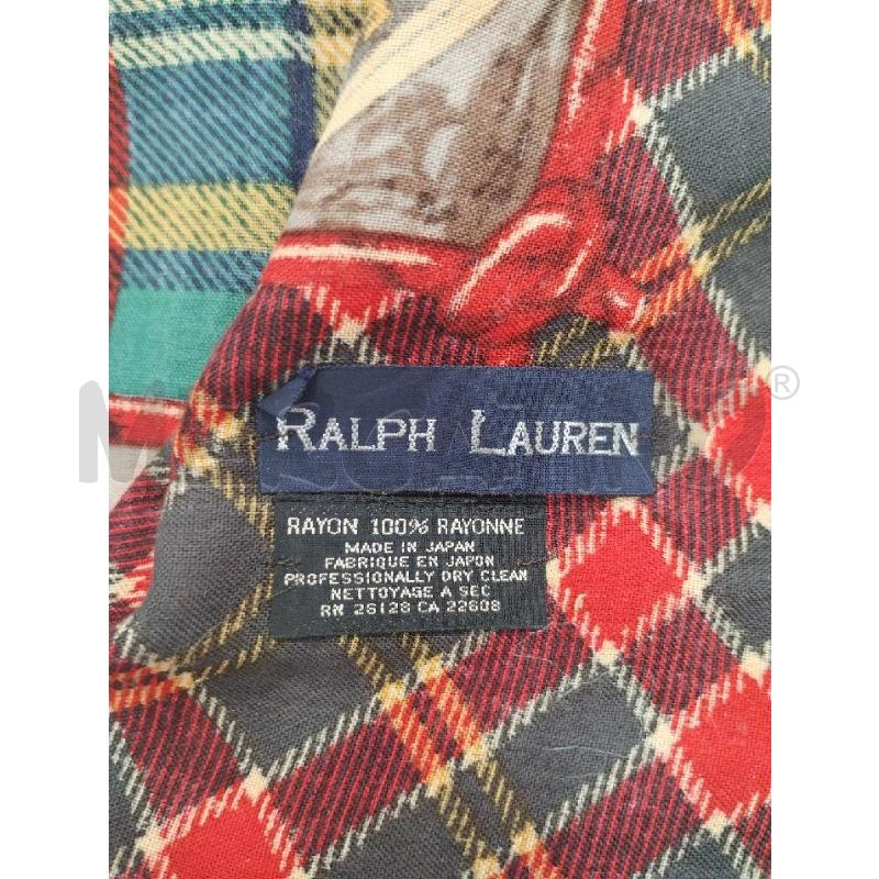 FOULARD POLO RALPH LUREN ROSSO BEIGE SCOZZESE | Mercatino dell'Usato Gazzada schianno 4