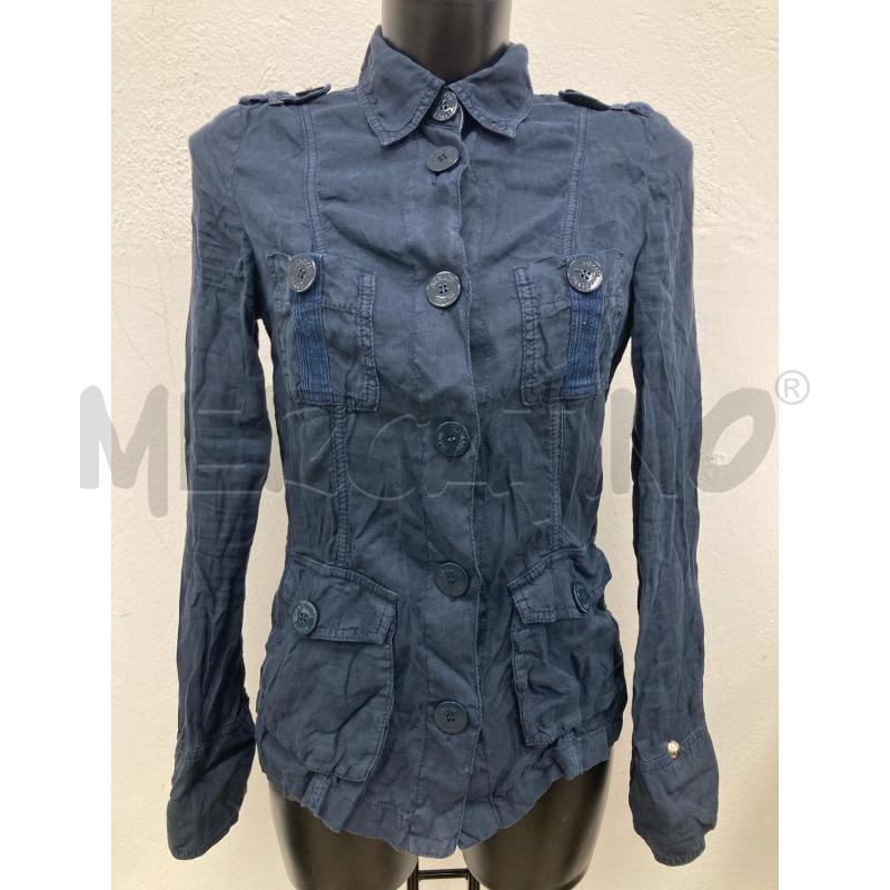 GIACCA DONNA ARMANI JEANS LINO BLU | Mercatino dell'Usato Gazzada schianno 1