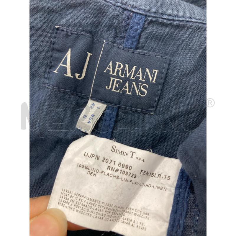 GIACCA DONNA ARMANI JEANS LINO BLU | Mercatino dell'Usato Gazzada schianno 4