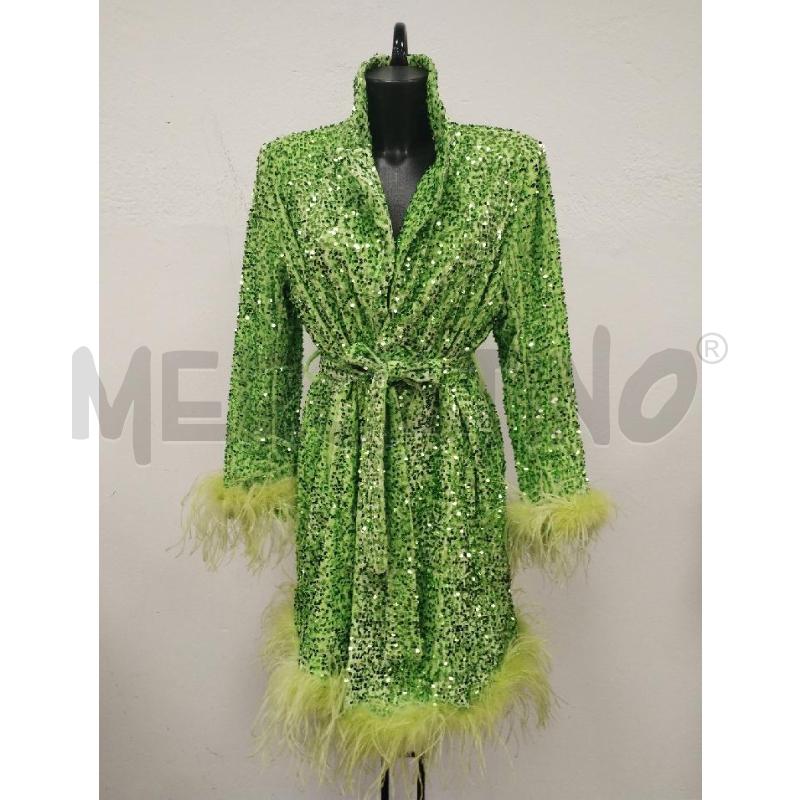 GIACCA DONNA JAYLEI VERDE PAIETTES STRUZZO | Mercatino dell'Usato Gazzada schianno 1