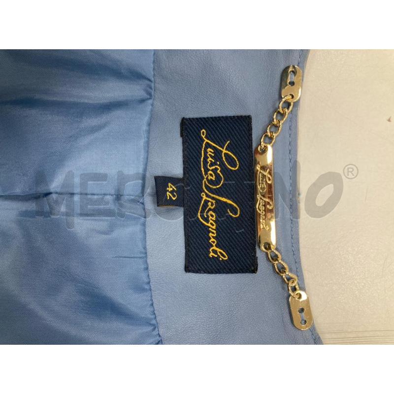 GIACCA DONNA LUISA SPAGNOLI BLU PELLE TRECCIA COLLETTO | Mercatino dell'Usato Gazzada schianno 3