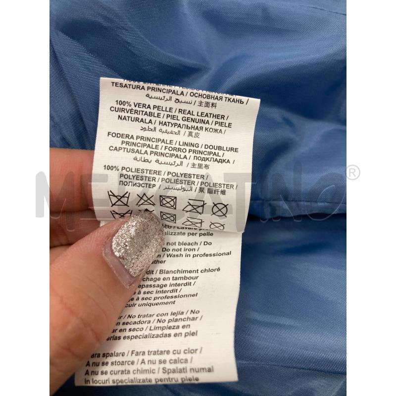 GIACCA DONNA LUISA SPAGNOLI BLU PELLE TRECCIA COLLETTO | Mercatino dell'Usato Gazzada schianno 4