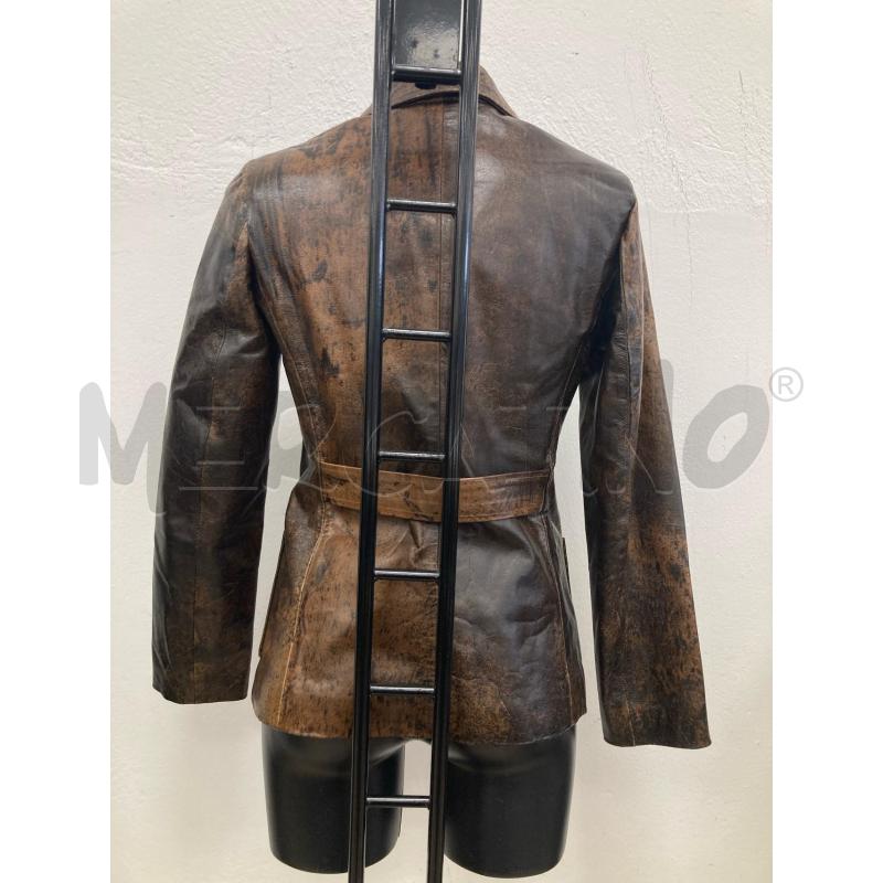 GIACCA DONNA PELLE MELANGE MARRONE  | Mercatino dell'Usato Gazzada schianno 2