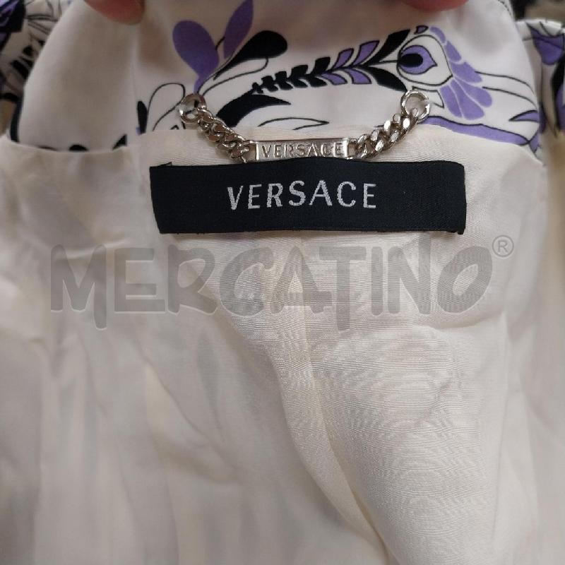 GIACCA DONNA VERSACE BIANCA DISEGNO LILLA NERO | Mercatino dell'Usato Gazzada schianno 3