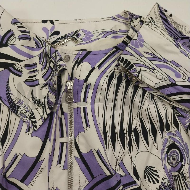 GIACCA DONNA VERSACE BIANCA DISEGNO LILLA NERO | Mercatino dell'Usato Gazzada schianno 5