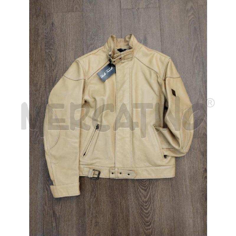 GIACCA PELLE BEIGE BELSTAFF TOPPE GOMITI  | Mercatino dell'Usato Gazzada schianno 1