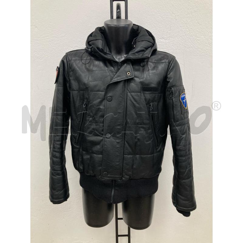 GIACCA PELLE NERA FOLGORE  | Mercatino dell'Usato Gazzada schianno 1