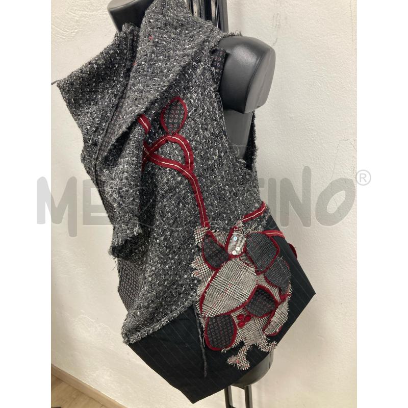 GILET DONNA ANTONIO MARRAS GRIGIO NERO FIORI BORDEAUX | Mercatino dell'Usato Gazzada schianno 2