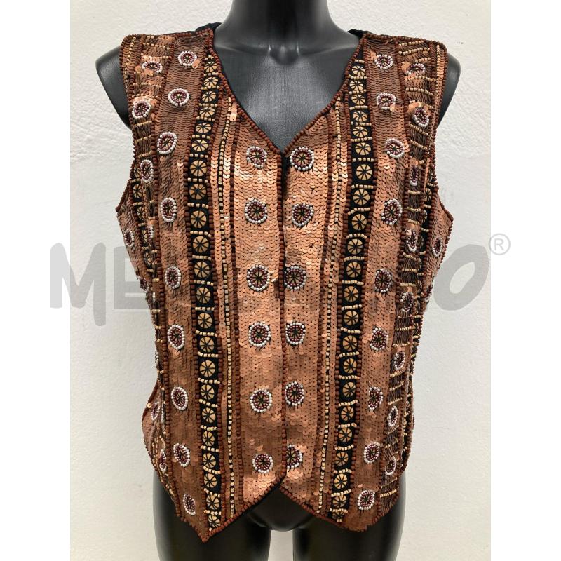 GILET DONNA LAURA BIAGIOTTI VINTAGE CARTELLINO  NERO BEIGEPAIETTES | Mercatino dell'Usato Gazzada schianno 1