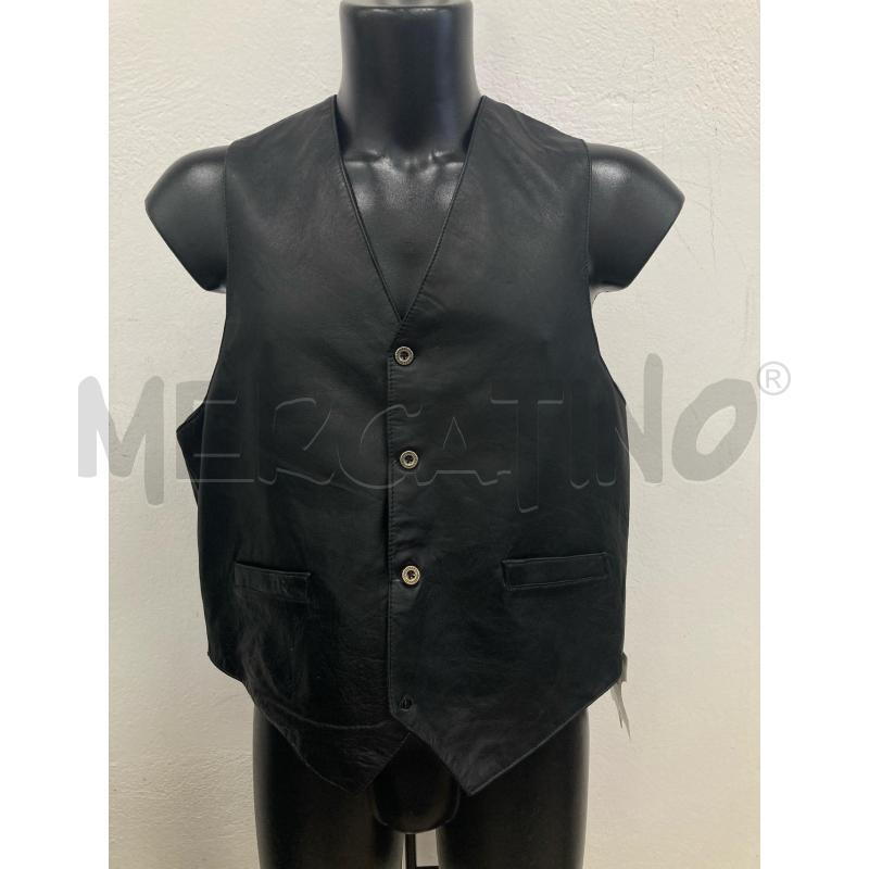 GILET PELLE NERO CARTELLINO | Mercatino dell'Usato Gazzada schianno 1