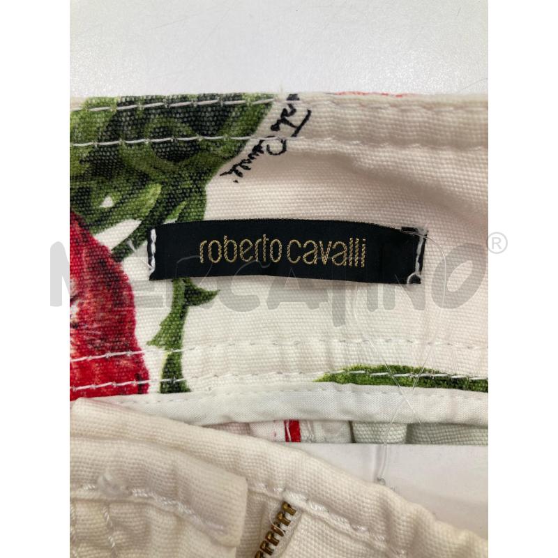 GONNA JEANS BIANCA ROBERTO CAVALLI STAMPA FIORI  | Mercatino dell'Usato Gazzada schianno 3