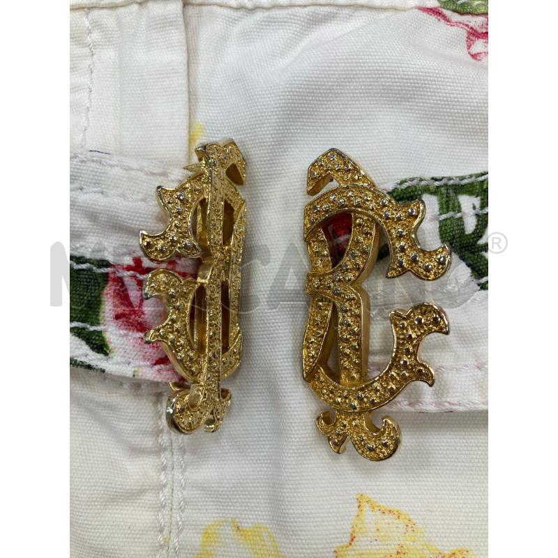 GONNA JEANS BIANCA ROBERTO CAVALLI STAMPA FIORI  | Mercatino dell'Usato Gazzada schianno 4