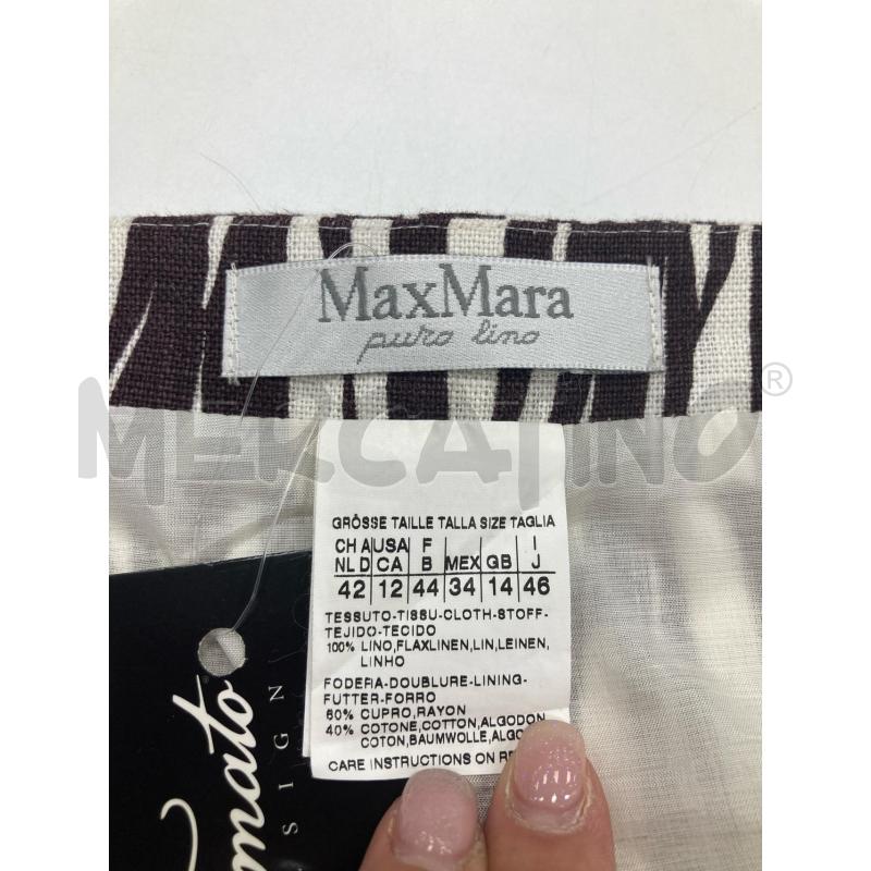 GONNA MAX MARA LINO BIANCA SEGNI MARRONI | Mercatino dell'Usato Gazzada schianno 3